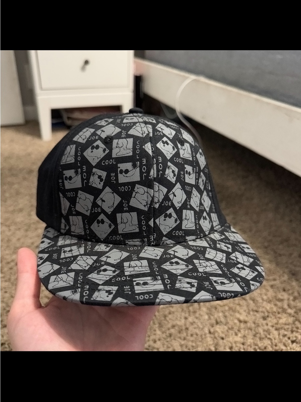 Y2K Black & Grey Joe Cool Hat